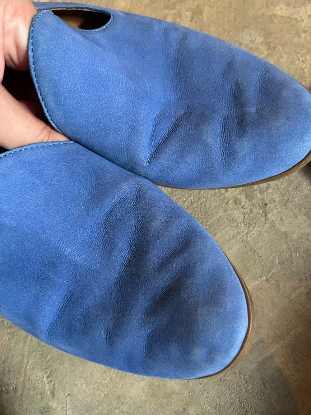 Franco Sarto Electric Blue Suede Slip-On Loafers